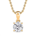 Moissanite Pendant with Chain (Size - 20) in 18K Vermeil Yellow Gold Plated Sterling Silver