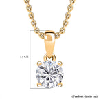 Moissanite Pendant with Chain (Size - 20) in 18K Vermeil Yellow Gold Plated Sterling Silver