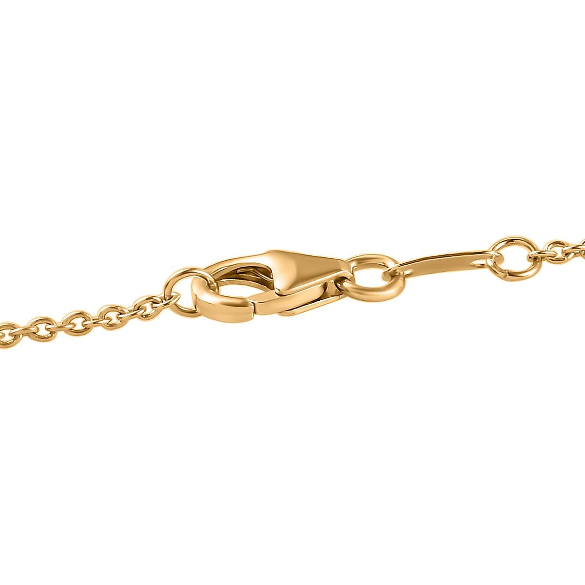 Moissanite Cross Pendant with Chain (Size 20) in 18K Yellow Gold Vermeil Plated Sterling Silver 4269765 6