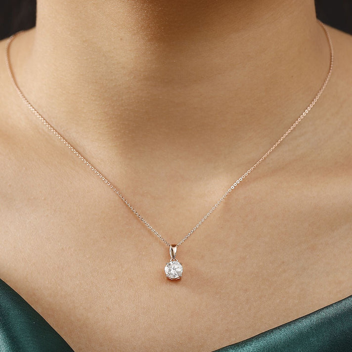 Moissanite Solitaire set(cp) in 18K Rose Gold Vermeil Sterling Silver 4357438 2