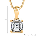 Moissanite Pendant with Chain (Size 20) in 18K YG Plating Sterling Silver  1.200  Ct.