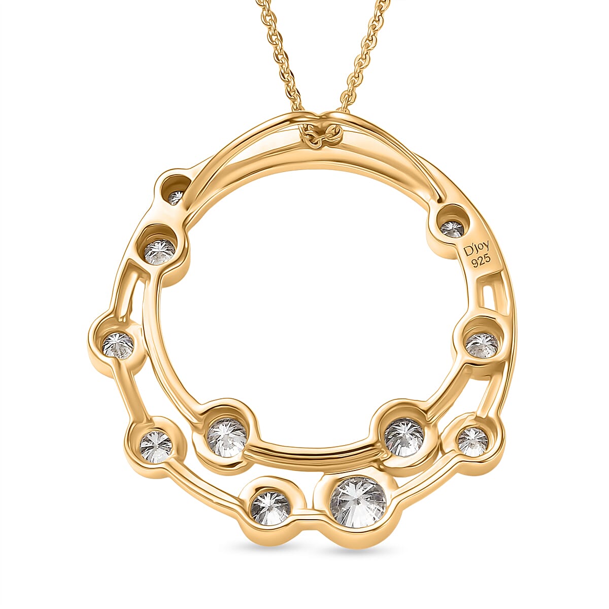 Moissanite Circle set(cp) in 18K Yellow Gold Sterling Silver V32563000 5