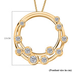 D'Joy Moissanite Pendant with Chain (Size - 20) in Yellow Gold Plated Sterling Silver