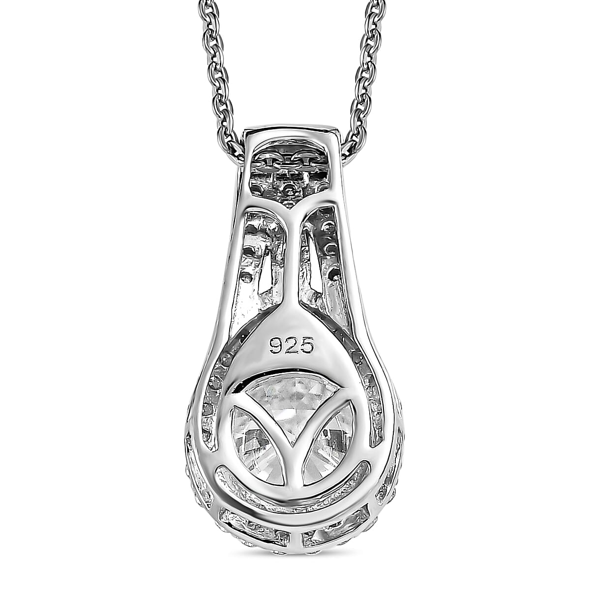 Moissanite Pendant with Chain (Size 20) in Platinum Overlay Sterling Silver 1.84 Ct. 4141221 5