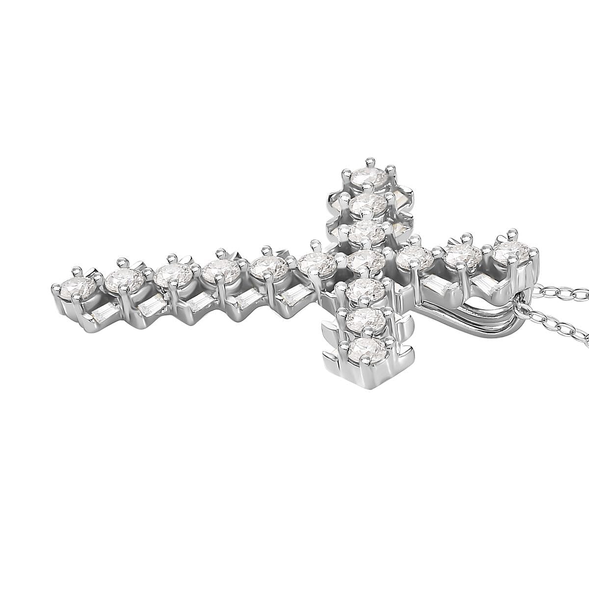 Moissanite Pendant with Chain (Size 20) in Platinum Overlay Sterling Silver 3.30 Ct 4156097 4