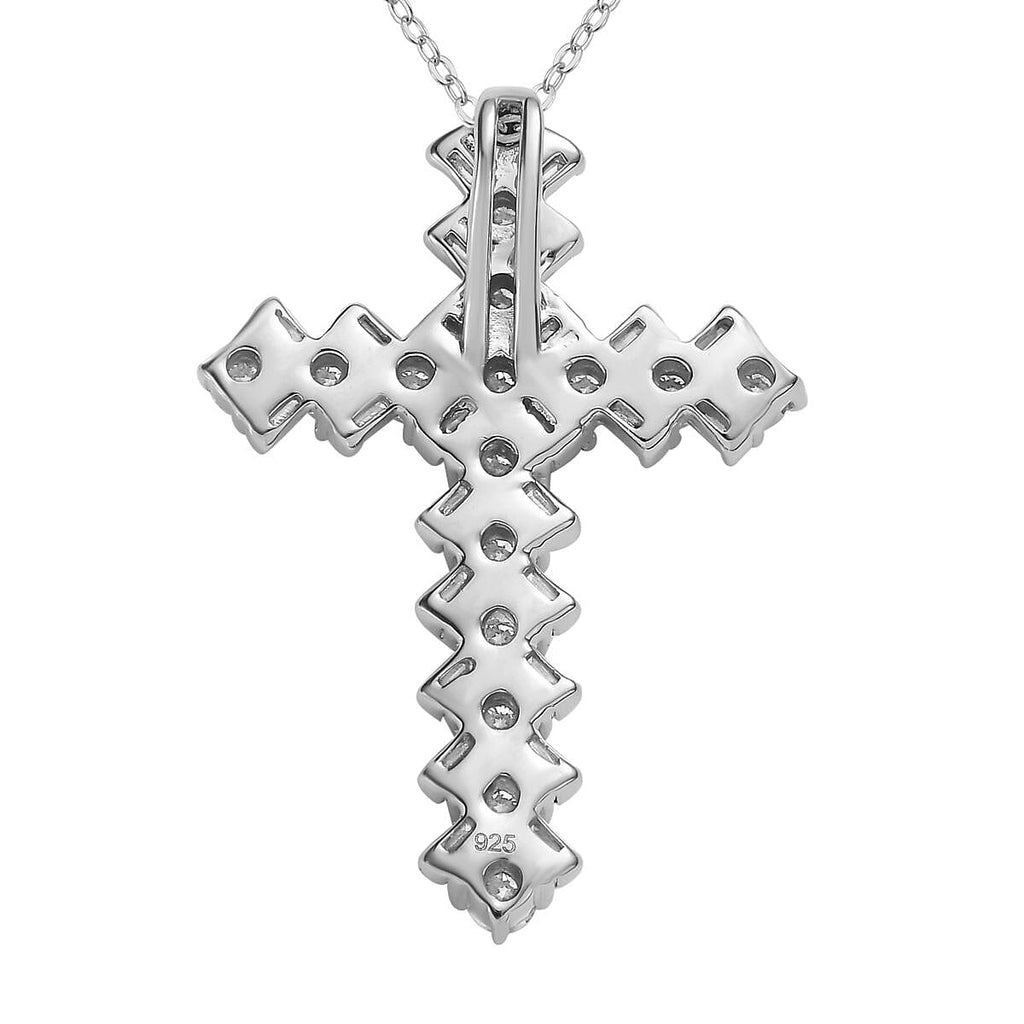 Moissanite Pendant with Chain (Size 20) in Platinum Overlay Sterling Silver 3.30 Ct
