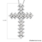 Moissanite Pendant with Chain (Size 20) in Platinum Overlay Sterling Silver 3.30 Ct
