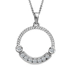 Moissanite Pendant with Chain (Size 20) in Platinum Overlay Sterling Silver