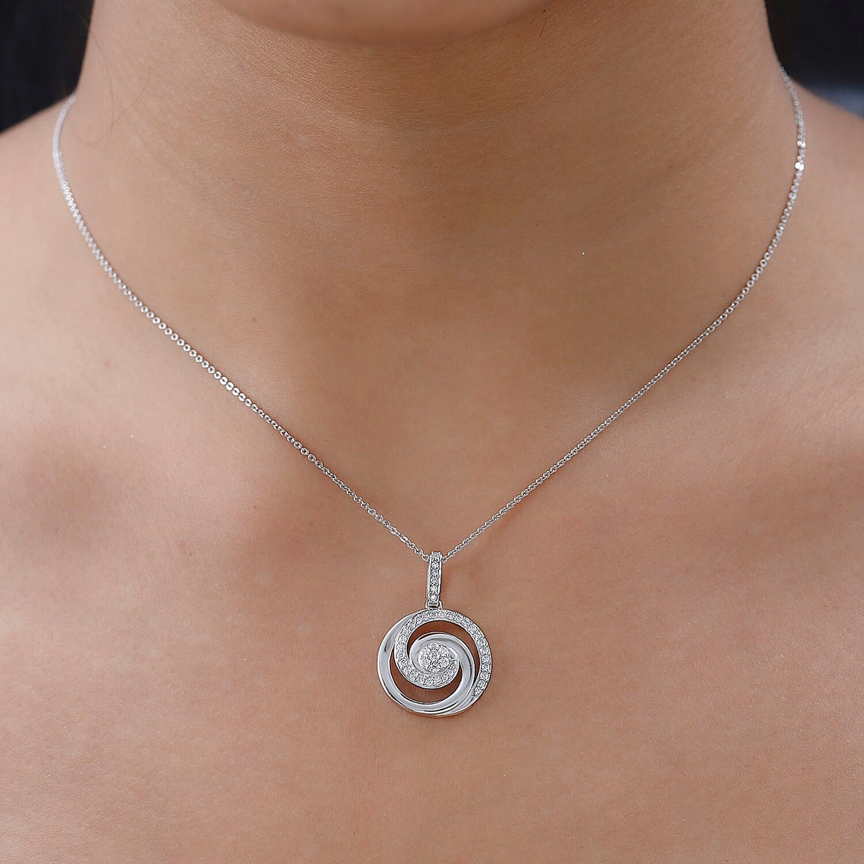 Moissanite Pendant with Chain (Size 20) in Platinum Overlay Sterling Silver, Silver Wt. 5.4 Gms 4211255 1