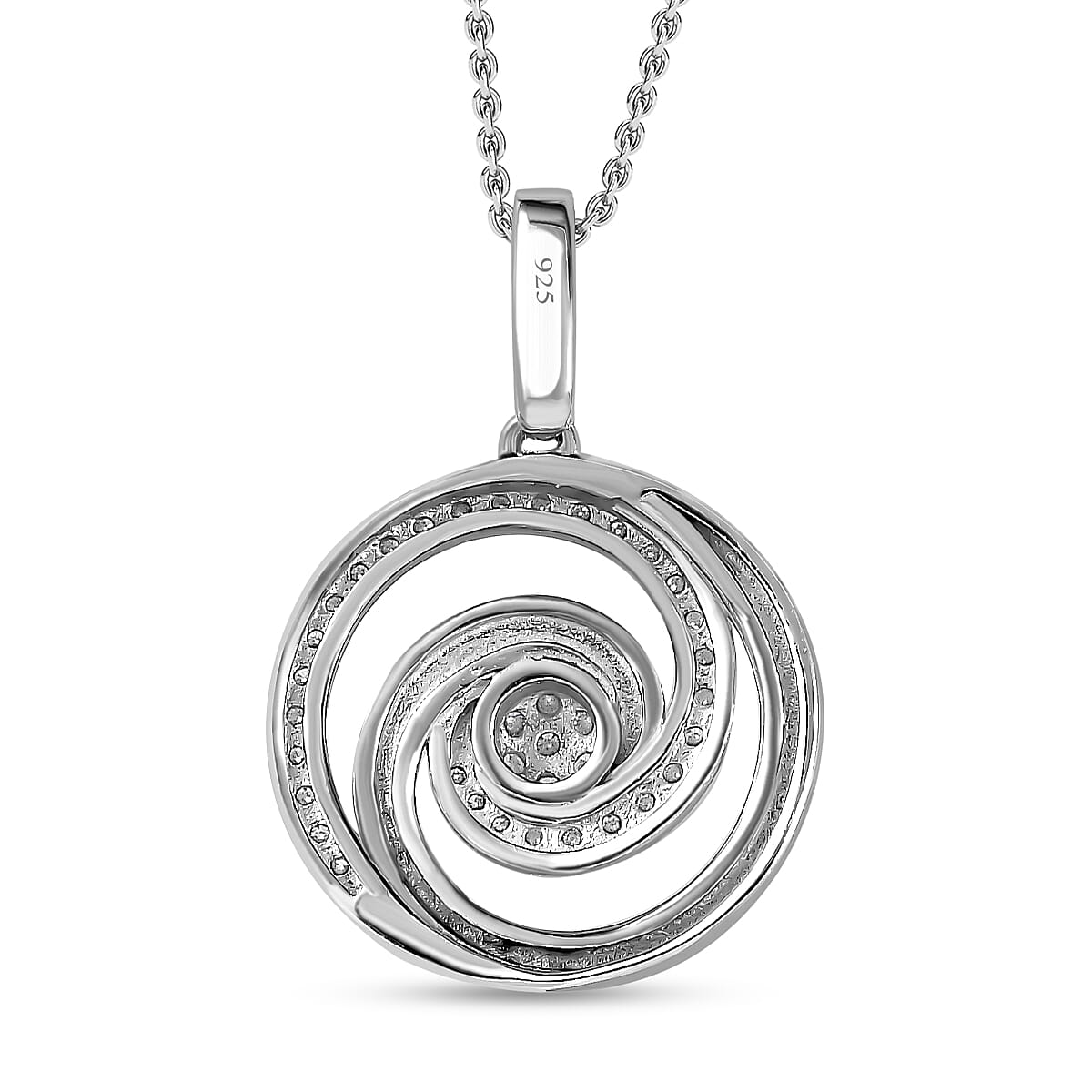 Moissanite Pendant with Chain (Size 20) in Platinum Overlay Sterling Silver, Silver Wt. 5.4 Gms 4211255 4