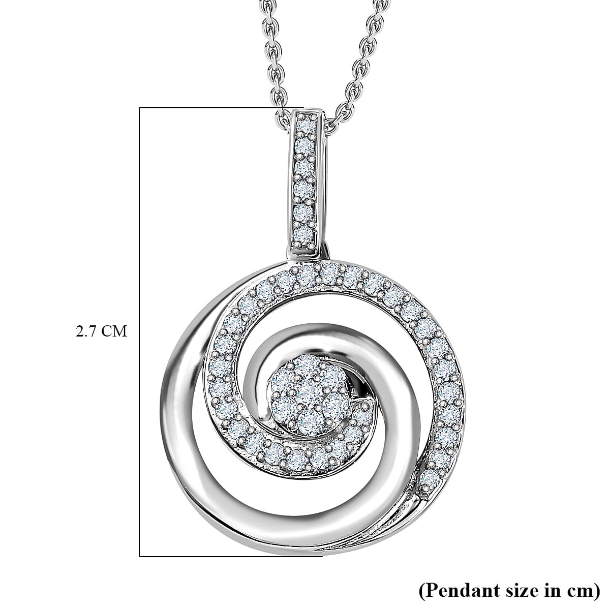 Moissanite Pendant with Chain (Size 20) in Platinum Overlay Sterling Silver, Silver Wt. 5.4 Gms 4211255 6