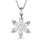 Moissanite Snowflake Pendant with Chain (Size 20) in Platinum Overlay Sterling Silver 1.63 Ct.