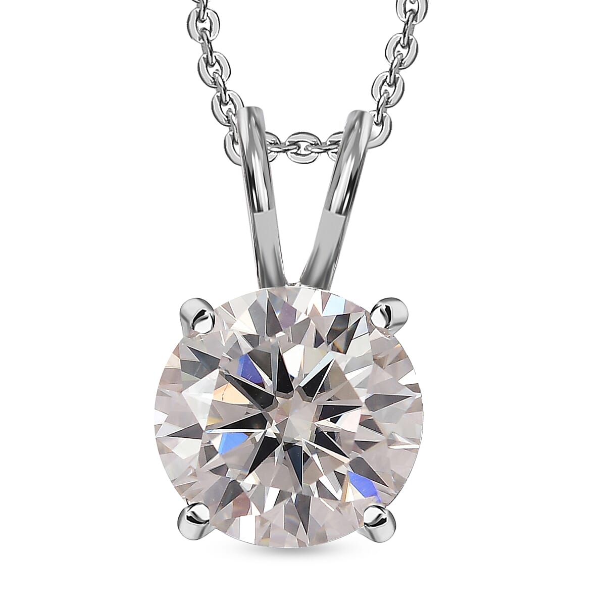 2 Ct. Moissanite Pendant Necklace pendant in Platinum Sterling Silver 4247961 0