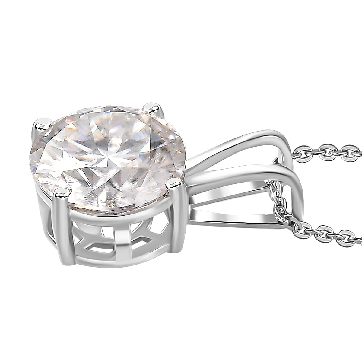 2 Ct. Moissanite Pendant Necklace pendant in Platinum Sterling Silver 4247961 4