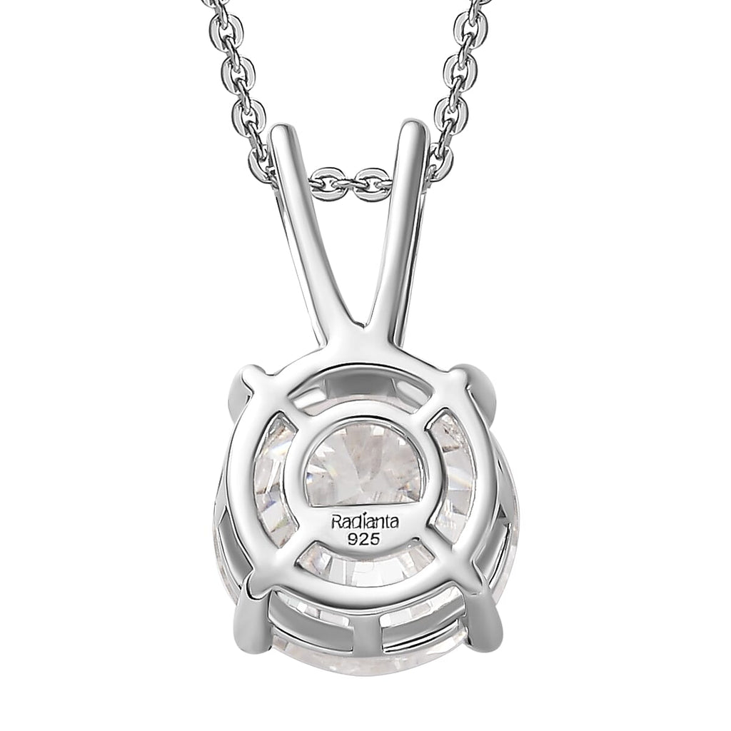 Moissanite Solitaire Pendant with Necklace (Size 20) in Platinum Overlay Sterling Silver 2.00 Ct.