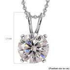 Moissanite Solitaire Pendant with Necklace (Size 20) in Platinum Overlay Sterling Silver 2.00 Ct.