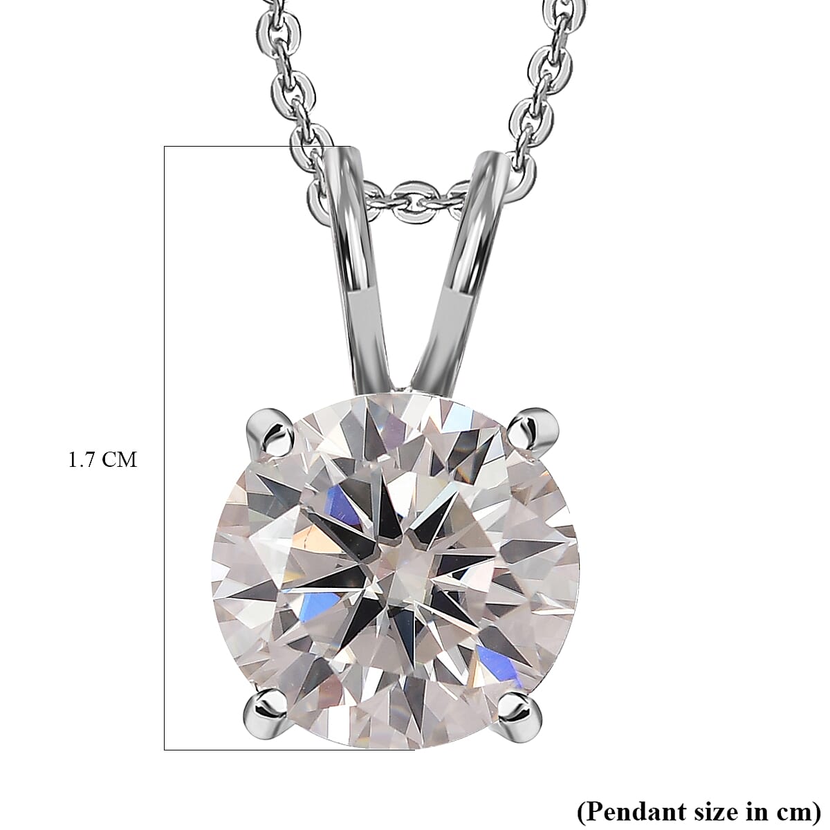 2 Ct. Moissanite Pendant Necklace pendant in Platinum Sterling Silver 4247961 7