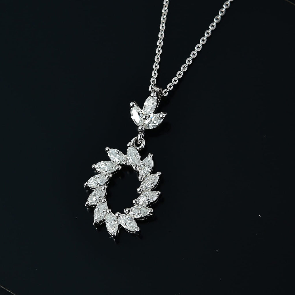 Moissanite Pendant with Chain (Size 20) in Platinum Overlay Sterling Silver 1.00 Ct.