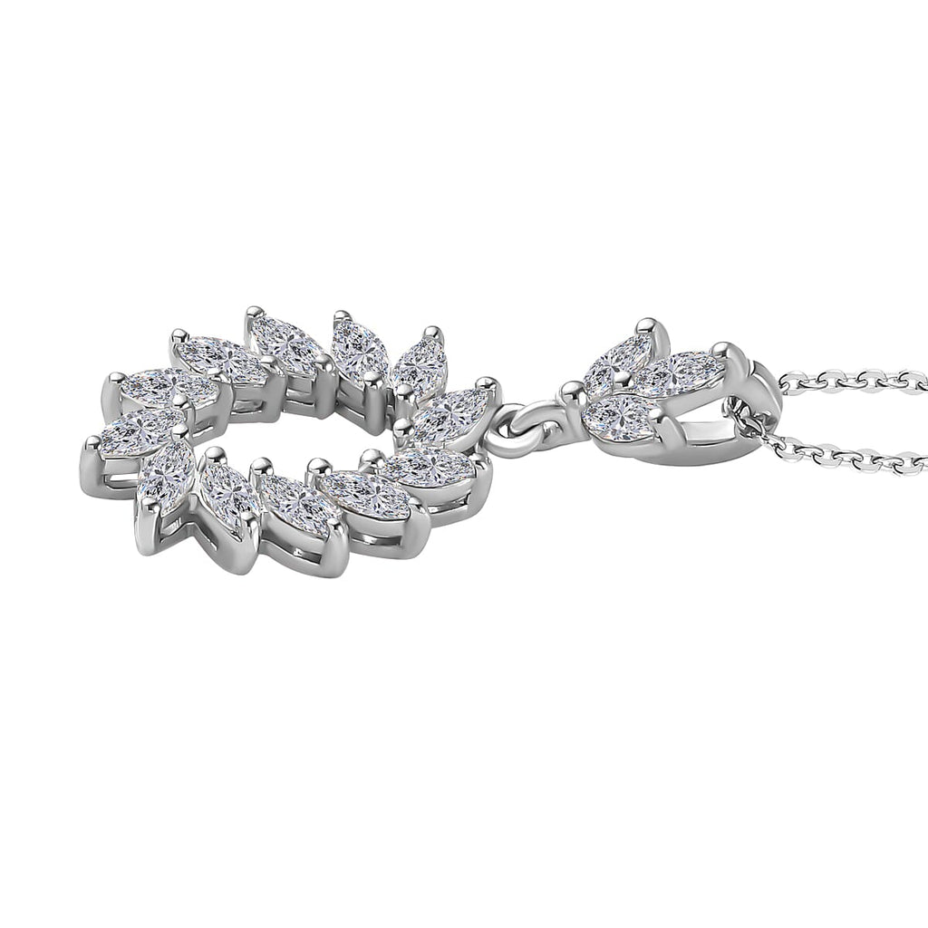 Moissanite Pendant with Chain (Size 20) in Platinum Overlay Sterling Silver 1.00 Ct.