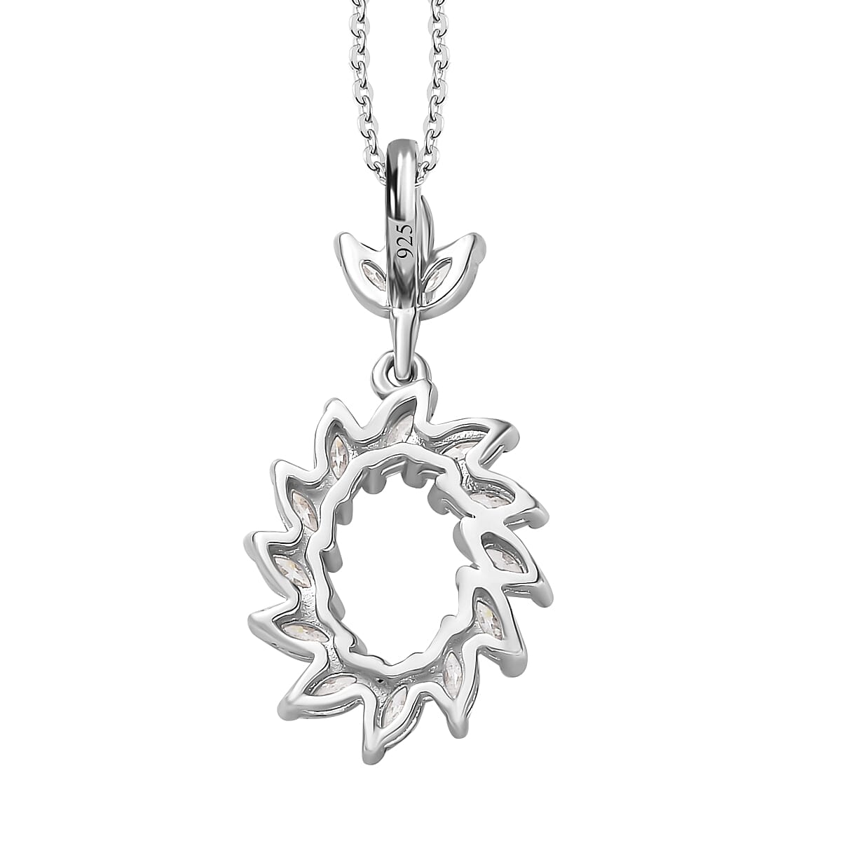 Moissanite Pendant with Chain (Size 20) in Platinum Overlay Sterling Silver 1.00 Ct. 4248813 5