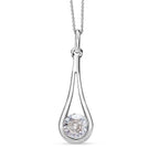 Moissanite Pendant with Chain (Size 20) in Platinum Overlay Sterling Silver 1.50 Ct.