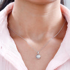 Moissanite Pendant with Chain (Size 20) in Platinum Overlay Sterling Silver 1.00 Ct.