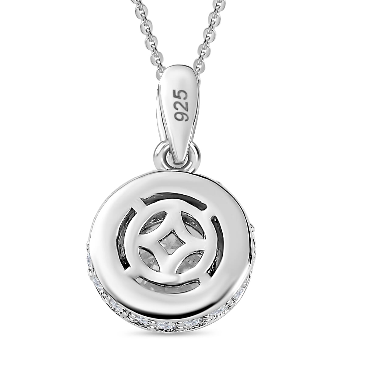 Moissanite Pendant with Chain (Size 20) in Platinum Overlay Sterling Silver 1.00 Ct. 4249481 5