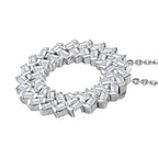 Moissanite Baguette Pendant with Chain (Size 20) in Platinum Overlay Sterling Silver 2.20 Ct