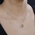 Moissanite Pendant with Chain (Size 20) in Platinum Overlay Sterling Silver  Wt. 5.35 Gms  0.280  Ct.
