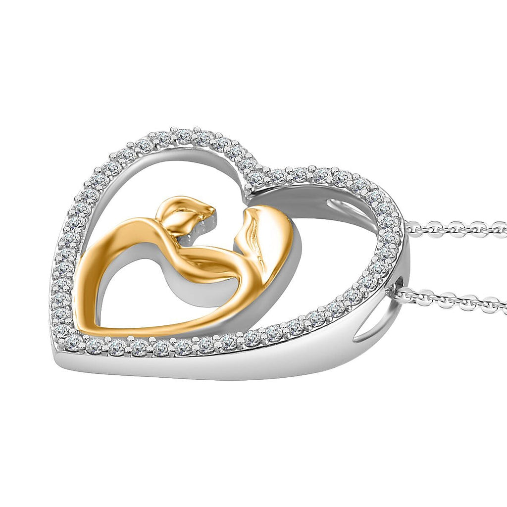 Moissanite Pendant with Chain (Size 20) in Platinum Overlay Sterling Silver  Wt. 5.35 Gms  0.280  Ct.