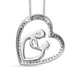 Moissanite Pendant with Chain (Size 20) in Platinum Overlay Sterling Silver  Wt. 5.35 Gms  0.280  Ct.