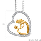 Moissanite Pendant with Chain (Size 20) in Platinum Overlay Sterling Silver  Wt. 5.35 Gms  0.280  Ct.