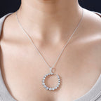Moissanite Commet Pendant with Chain (Size 20) in Platinum Overlay Sterling Silver 1.20 Ct