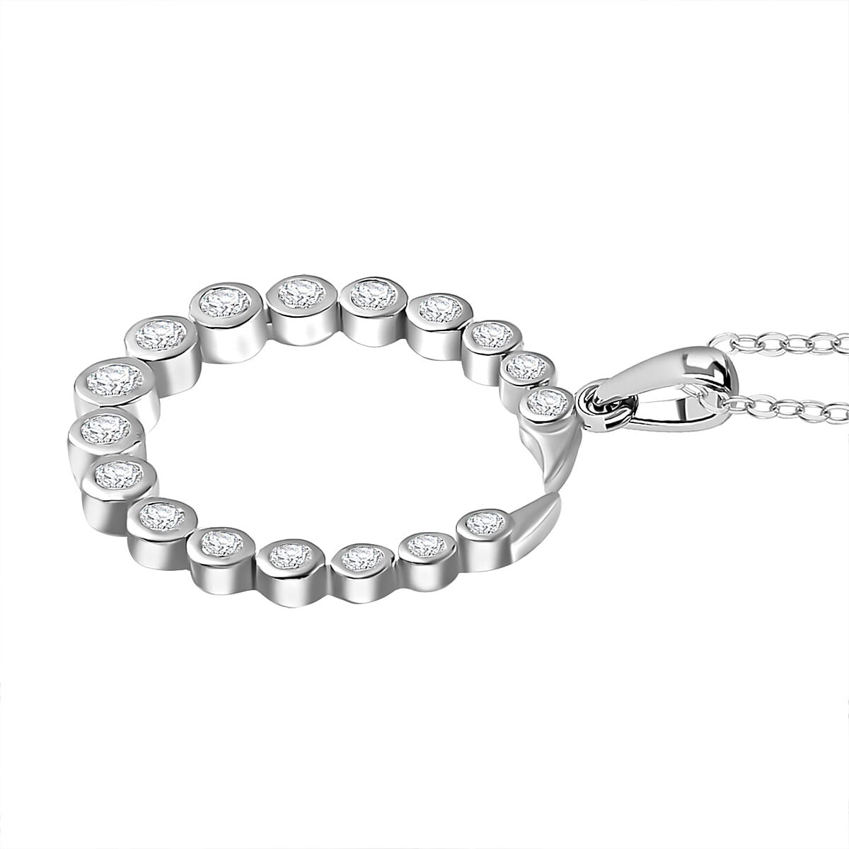 Moissanite Commet Pendant with Chain (Size 20) in Platinum Overlay Sterling Silver 1.20 Ct 4262746 4