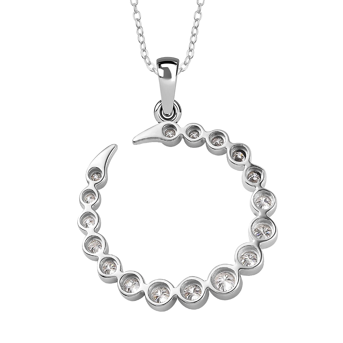 Moissanite Commet Pendant with Chain (Size 20) in Platinum Overlay Sterling Silver 1.20 Ct 4262746 5