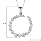 Moissanite Commet Pendant with Chain (Size 20) in Platinum Overlay Sterling Silver 1.20 Ct