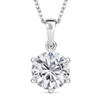 Moissanite Pendant with Chain (Size 20) in Platinum Overlay Sterling Silver  3.000  Ct.