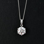 Moissanite Pendant with Chain (Size 20) in Platinum Overlay Sterling Silver  3.000  Ct.