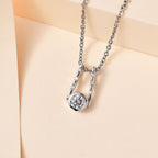 Moissanite Pendant with Chain (Size 20) in Platinum Overlay Sterling Silver