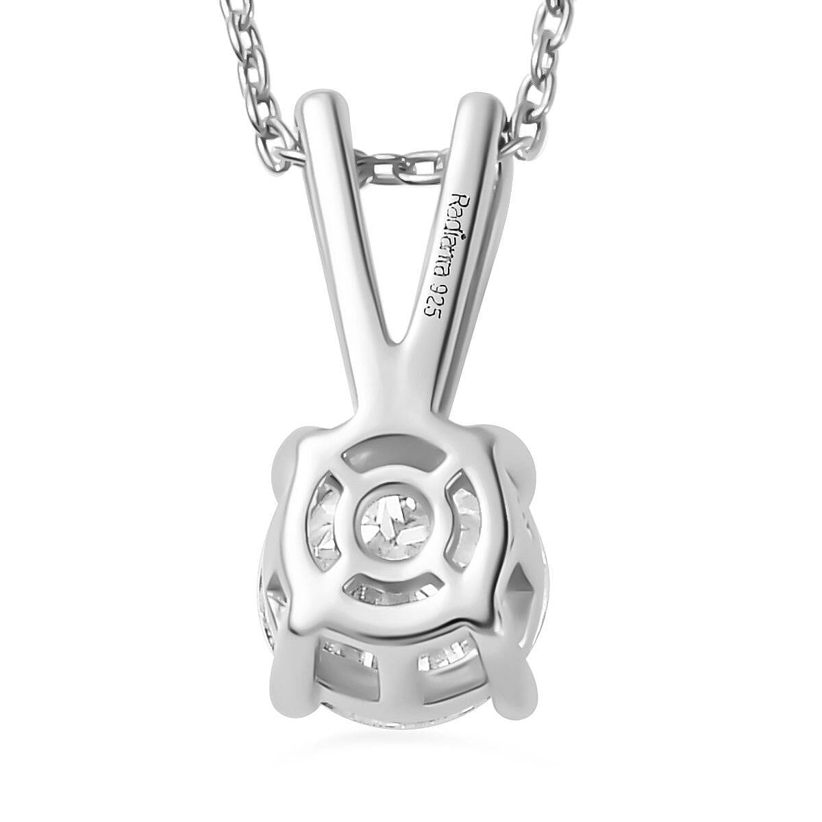 RADIANTA Premium Moissanite GRA Certified Solitaire Pendant with Chain (Size 20) in Platinum Overlay Sterling Silver 1.20 Ct. 4268941 5