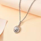 Moissanite Pendant with Chain (Size 20) in Platinum Overlay Sterling Silver