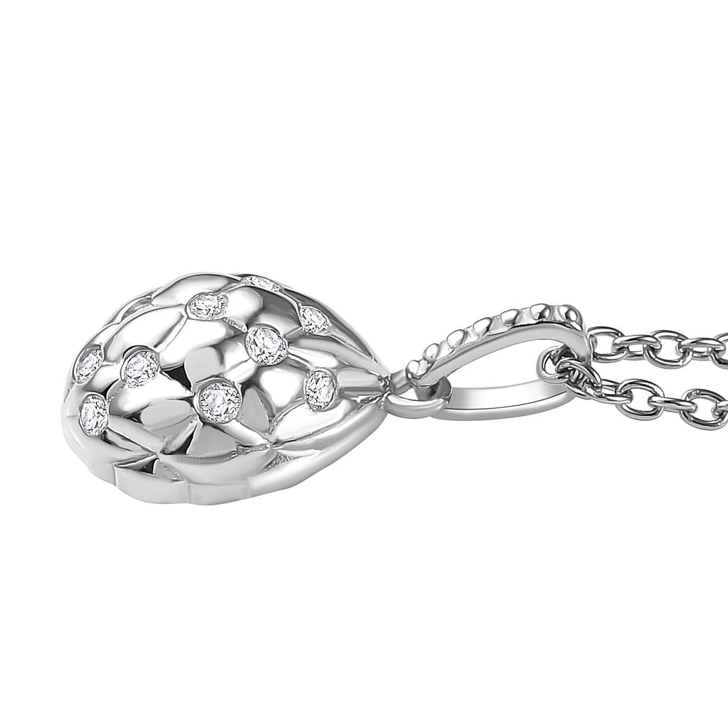 Moissanite Pendant with Chain (Size 20) in Platinum Overlay Sterling Silver