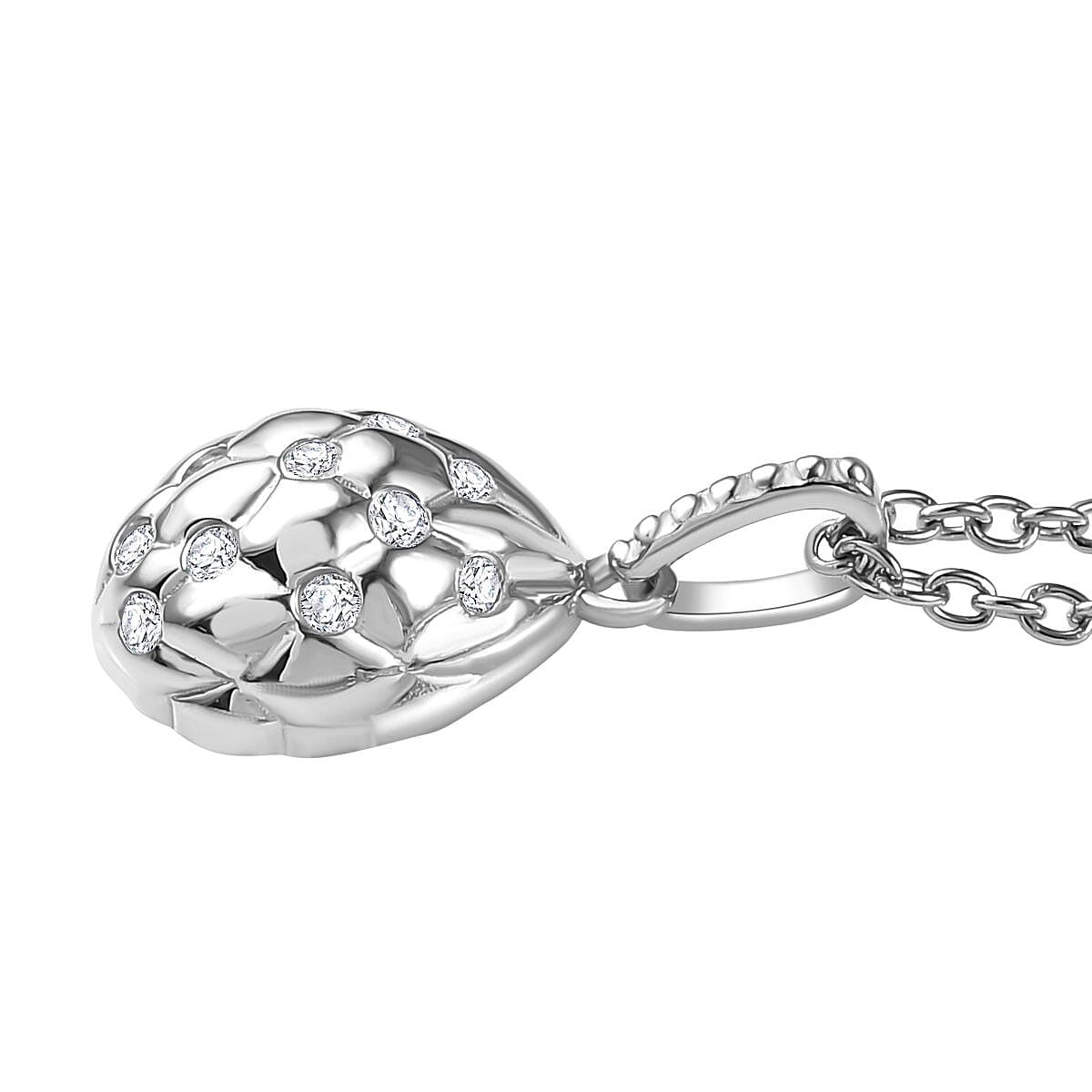 Moissanite Pendant with Chain (Size 20) in Platinum Overlay Sterling Silver 4286610 4