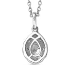 Moissanite Pendant with Chain (Size 20) in Platinum Overlay Sterling Silver