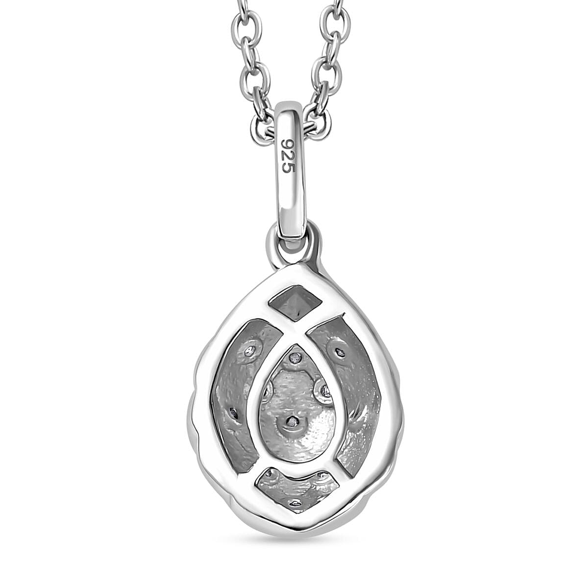 Moissanite Pendant with Chain (Size 20) in Platinum Overlay Sterling Silver 4286610 5