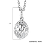 Moissanite Pendant with Chain (Size 20) in Platinum Overlay Sterling Silver