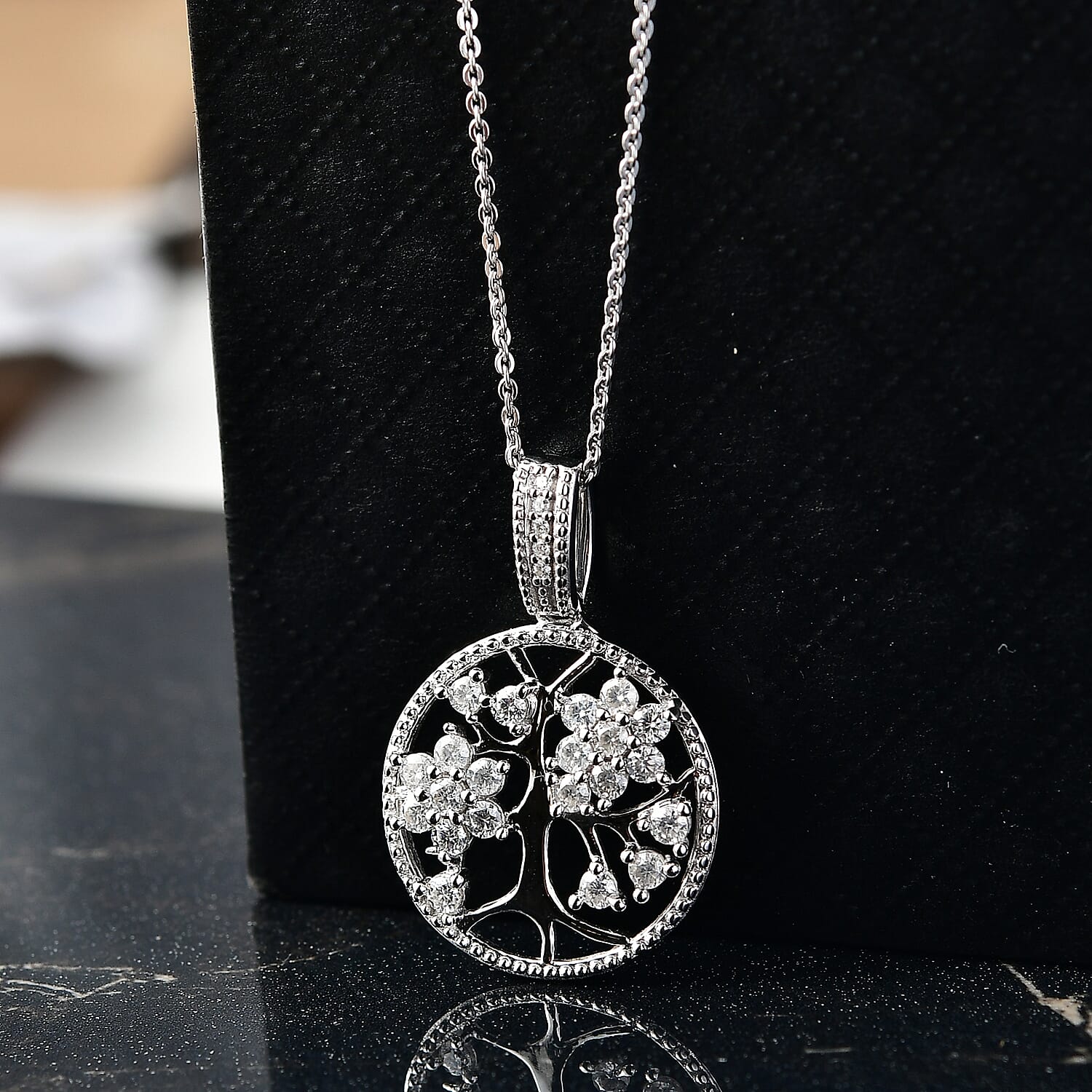 D'joy Moissanite Pendant with Chain (Size 20) in Platinum Overlay Sterling Silver 4417514 2