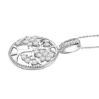 D'joy Moissanite Pendant with Chain (Size 20) in Platinum Overlay Sterling Silver