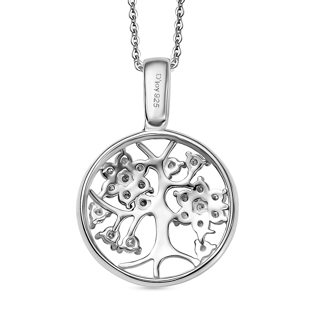 D'joy Moissanite Pendant with Chain (Size 20) in Platinum Overlay Sterling Silver