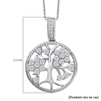 D'joy Moissanite Pendant with Chain (Size 20) in Platinum Overlay Sterling Silver